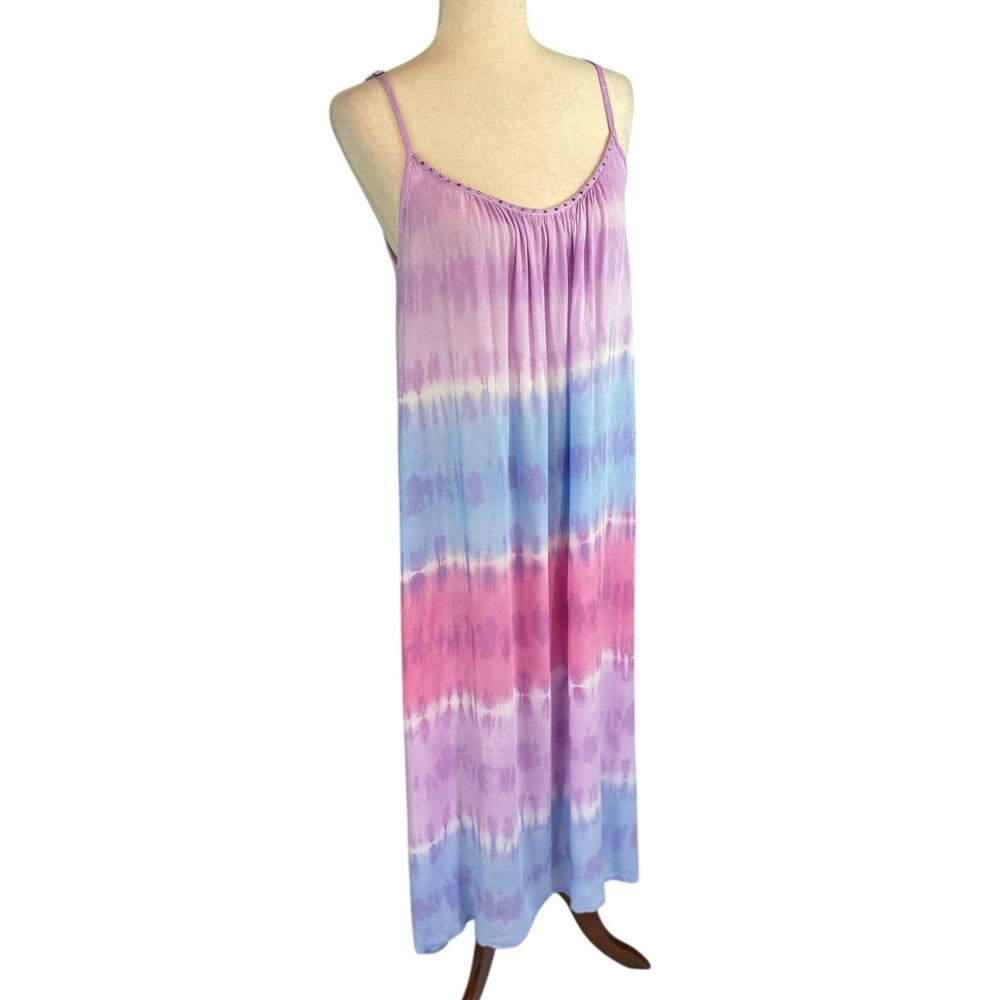 Tiare Hawaii Tie Dye Batik Maxi Dress Studded Bodice Sleeveless One Size - Picture 3 of 10